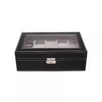 ราคา FANCYBOX ตู้นาฬิกาโชว์นาฬิกา หนัง PU ฝากระจกนาฬิกา ใส่นาฬิกา 10 เรือน สีดำ (MKP0640565)