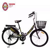 ราคา LA BICYCLE จักรยานแม่บ้าน 24" ดำ รุ่น ซิตี้ ล้อเหล็ก (MKP0041607)