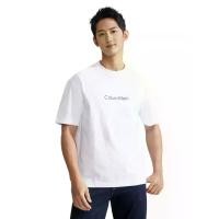 ราคา CALVIN KLEIN เสื้อยืดคอกลมผู้ชาย Standard Logo ทรง Relaxed สีขาว - M_ (GRMKPSP000237308)