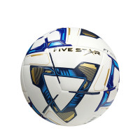 ราคา FBT FIVE STAR ลูกฟุตบอลหนังเย็บ หนังนุ่ม เบอร์ 5 31692 - ฟ้า-กรม