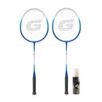 ราคา GSports รุ่น BS-506 สีขาว น้ำเงิน ชุดไม้แบดมินตัน แพ๊คคู่ พร้อมลูก Badminton Racket Set