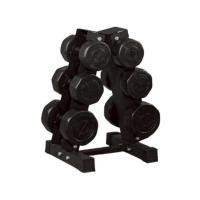 ราคา GSPORTS ชุดดัมเบลพร้อมชั้นวาง 48 kg 6 8 10 kg 3 คู่ สีดำ Dumbbell Set with 3-Pair A-Shaped Rack