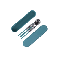 ราคา ซุปเปอร์ ล็อค ชุดช้อนส้อมและตะเกียบพร้อมกล่องเก็บ รุ่น 7006 สีเขียว (456562406065851)