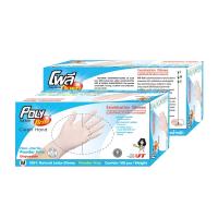 ราคา โพลี-ไบรท์ ถุงมือยางธรรมชาติ รุ่น ไม่มีแป้ง (sizem) (100ชิ้น/กล่อง) แพ็ก 2กล่อง (7159240917187)