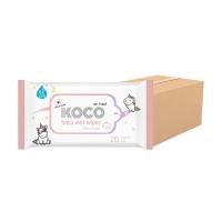 ราคา [ขายยกลัง] ทิชชู่เปียก Koco baby undefined wet wipes Baby Powder ขนาด 20 แผ่น 1 ลัง มี 48 ห่อ (272557721981687)