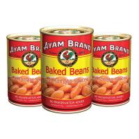 ราคา อะยัม ถั่วขาวในซอสมะเขือเทศ 425 กรัม x 3 กระป๋อง (7416112677059)