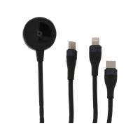 ราคา บลูบ็อกส์ สายชาร์จ 3-in-1 C to Type-c / Lightning / Apple watch Fast Charger 1m. Bb-c08 สีดำ (767046015655830)