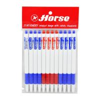 ราคา ตราม้า ปากกาลูกลื่นสีน้ำเงิน+แดง 0.7 มม. รุ่น H-208/300 แพ็ค 12 ด้าม (7497468772547)