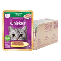 ราคา Whiskas วิสกัส เพาซ์ อาหารแมวชนิดเปียก สำหรับแมวโต รสปลาทูน่า 80 กรัม