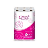 ราคา Correct กระดาษชำระชนิดม้วน ม้วนเล็ก หนา 2 ชั้น ความยาว 21 เมตร บรรจุ 24 ม้วน/แพ็ค (504 เมตร) (7560486518979)