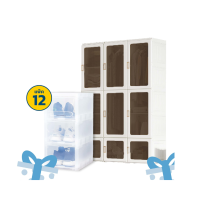 ราคา ซุปเปอร์ ล็อค ตู้เสื้อผ้าพับได้บานทึบประตู 9 บาน รุ่น 5695 + กล่องรองเท้า รุ่น 5660 12 คู่ (919809184862870)