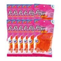 ราคา โพลี-ไบรท์ ถุงมือยางธรรมชาติ รุ่น Softy Size L 12 คู่ (7159239704771)