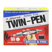 ราคา ตราม้า ปากกาเคมี 2 หัว สีดำ 2 12 ด้าม (7352539578563)