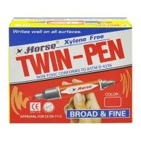 ราคา ตราม้า ปากกาเคมี 2 หัว สีแดง 12 ด้าม (7352564777155)