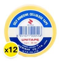 ราคา ยูนิเทป เทปใสเซลลูโลส กาวยาง แกนเล็ก แพ็ค 12 ม้วน (7416057987267)