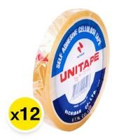 ราคา ยูนิเทป เทปใส เซลลูโลสเทป กาวยาง 1/2 นิ้ว x 72 หลา แกนใหญ่ x 12 (7352565989571)