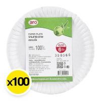 ราคา เอโร่ จานกระดาษเทาขาว 6 นิ้ว 100 ชิ้น (7196410642627)