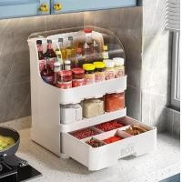 ราคา Homesurely ชั้นวางเครื่องปรุง 2 ชั้น พร้อมฝาปิด ลิ้นชัก (626300400030948)