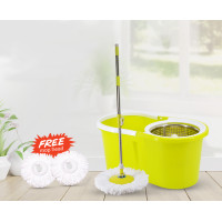 ราคา Homesurely ถังปั่นและไม้ถูพื้น ตะกร้าปั่นแห้งสแตนเลส สีเขียว รุ่น Cleaning0019 (905396500158703)