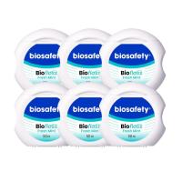 ราคา Biosafety ไหมขัดฟัน ไบโอฟลอส กลิ่นเฟรชมินต์ ยาว 50 ม. X 6 ชิ้น (857649010242479)