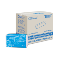 ราคา Correct กระดาษเช็ดมือชนิดแผ่น 2 ชั้น 250 แผ่น/ห่อ บรรจุ 12 ห่อ/ลัง (ยกลัง) (7400544043203)