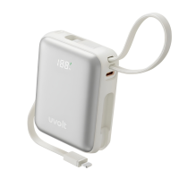 ราคา Uvolt แบตสำรอง 10000mah มีสายในตัว Power Bank รุ่น Uvp10c-05 (silver) (852046420104520)