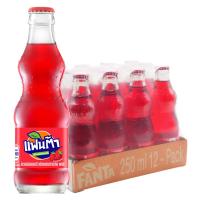 ราคา แฟนต้า เครื่องดื่มน้ำอัดลม กลิ่นสตรอเบอร์รี่ 250 มล. x 12 (7499763810499)