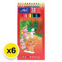 ราคา เอลเฟ่น สีไม้ 12 สี แท่งยาว แพ็ค 6 กล่อง (7416096620739)