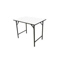 ราคา โต๊ะพับหน้าขาวเมลามีน ขาโต๊ะสีดำ 90x60 ซม. (7352461263043)