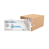 ราคา (ยกลัง) ถุงมือยางธรรมชาติแบบมีแป้ง (powdered Latex Disposable Gloves) จำนวน 10 กล่อง(100 ชิ้น/กล่อง) L (743642939068855)