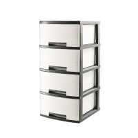 ราคา ดีเคดับบลิว Dkw(official) Hh-420/4 ตู้ลิ้นชักอเนกประสงค์ 4 ชั้น จัดเก็บของใช้ เสื้อผ้า ลิ้นชักขนาดใหญ่ ขาวเฟรมดำ (119675910783468)