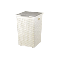 ราคา ดีเคดับบลิว Dkw(official) Hh-1110 ตะกร้าลายสานใส่ผ้า ใส่ของ (มีฝา) Rectangular laundry basket (w/o Lid) ครีม-ฝาเทา (678772085479346)
