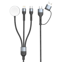 ราคา Moov Cb10 สายชาร์จ Type C 5 in 1 Apple Watch 2.5w Wireless Charge สายชาจ typ c สายชาร์ต Type C / Usb / L-cable Black (697603312950991)