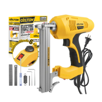 ราคา Delton เครื่องยิงแม็กไฟฟ้า ตะปูไฟฟ้า ขาคู่ J1022 ปรับความแรงได้ 6 ระดับ 3100w Electric Staple Gun รุ่น Dt-j1022 (ขาคู่) (748005566229111)