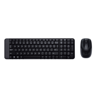 ราคา Logitech Wireless Keyboard & Mouse (คีย์บอร์ดและเมาส์ไร้สาย) Mk220 Wireless (black) (788275083094549)