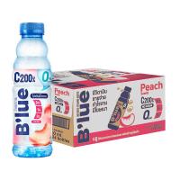 ราคา [ยกลัง] B'lue บลู น้ำผสมวิตามินซี 200% undefined บี3 บี6 บี12 กลิ่นพีชสูตรไม่มีน้ำตาล (vitamin Water - Zero Peach) 500 ml. 24 ขวด (878690051595108)
