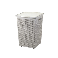 ราคา ดีเคดับบลิว Dkw(official) Hh-1110 ตะกร้าลายสานใส่ผ้า ใส่ของ (มีฝา) Rectangular laundry basket (w/o Lid) เทา-ฝาครีม (661598591208347)