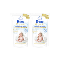 ราคา [แพ็ค2] D-nee ดีนี่ผลิตภัณฑ์ ปรับผ้านุ่มเด็ก สูตรเข้มข้น ออร์แกนิค กลิ่นคาโมมายล์ ถุงเติม 450มล. x2, สีขาว (606283771579016)