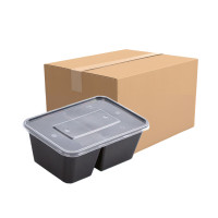 ราคา กล่องข้าวพลาสติกสีดำ 2 ช่อง ขนาด 750ml พร้อมฝาใส (g2g-750n) 1 ลัง 300 ชิ้น (291798311570538)