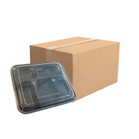 ราคา กล่องข้าวพลาสติกสีดำ 4 ช่อง ขนาด 1000 ml พร้อมฝาใส (g4g-1000) 1 ลัง 150 ชิ้น (474264376547552)