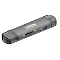 ราคา Moov Cr01 6 in 1 Card Reader Type C / Usb 3.0 / Micro Otg เครื่องอ่านการ์ด Sd card แฟลชไดรฟ์ Grey (786681320100885)