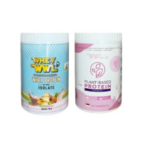 ราคา Wheywwl โปรตีนขนาดทดลองแบบกระปุก 200 g เวย์โปรตีนซูกัส 1 กระปุก โปรตีนพืชสตอเบอรี่ 1 กระปุก (619166164928376)