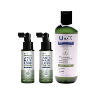 ราคา U hair premium anti hair loss serum (50ml) 2 ขวด + ฟรี U hair Shampoo 1 ขวด (791173541291051)
