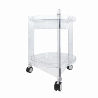 ราคา ดีเคดับบลิว Dkw(official) โต๊ะเข็นมีล้อ 2ชั้น (ล้อล็อคได้) Trolley รุ่น Rinrin โต๊ะเสิร์ฟ โต๊ะข้างเตียง โต๊ะข้างโซฟา สีขาวใส (552003332870716)