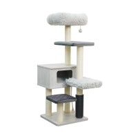 ราคา Catry รุ่น Cat Tree Casio คอนโดแมวสุดหรู เฟอร์นิเจอร์แมว 6 ระดับ พร้อมที่นอนกำมะหยี่และเสาลับเล็บ ขนาดใหญ่ 138 cm. Grey (242546322149730)