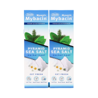 ราคา Mybacin ยาสีฟัน สูตรพีระมิดซีซอลท์ ปากสดชื่น มีฟลูออไรด์ฟันแข็งแรง ขนาด100กรัมx2 (456777090360413)