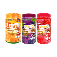ราคา Set สุดคุ้ม วิตามินซี ชนิดเคี้ยว Vita C 1,000 เม็ด - เซ็ต 3 กระปุก (คละรส) ส้ม องุ่น สตรอว์เบอร์รี่ (500343462029313)