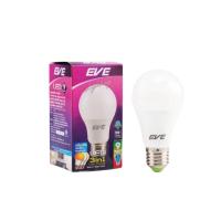 ราคา Eve หลอดไฟ 3 แสงใน 1 เดียว แอลอีดี Led เปลี่ยนสีได้ A60 ขนาด 9w 3in1 ขั้ว E27 (447215608051409)