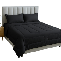 Charm Classic ผ้าปูที่นอน+ผ้านวม 5 ฟุต สี Jet Black (899717946892355)