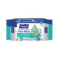 ราคา Sanisoft (70%ethyl Alcohol) Super Hygiene Care Wipes / ผ้าเช็ดผิว สูตรเอทิลแอลกอฮอล์70% 20แผ่น/ห่อ (383920342033789)